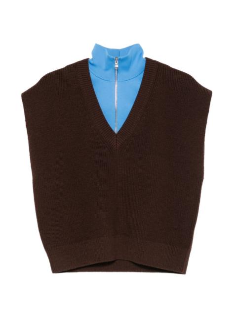 Tibi cardigan stitch removable vest
