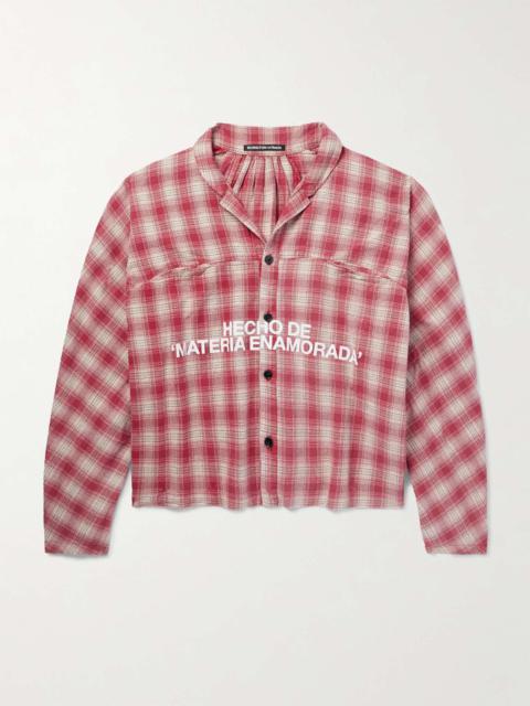 Materia Nazarene Oversized Printed Checked Cotton-Flannel Shirt
