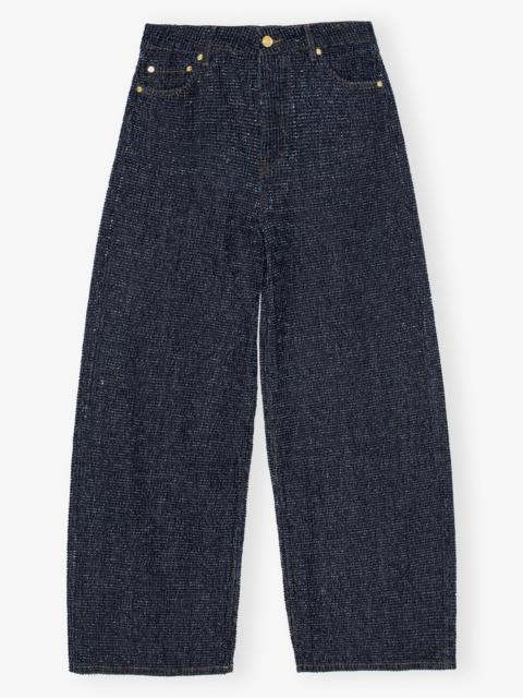 DARK BLUE FLUFFY WIDE JEANS