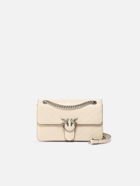 PINKO MINI LOVE BAG ONE LIGHT SMALL HANDBAG IN CHEVRON LEATHER