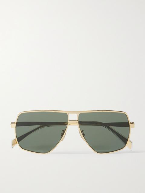 CELINE Oversized aviator-style gold-tone sunglasses Gold