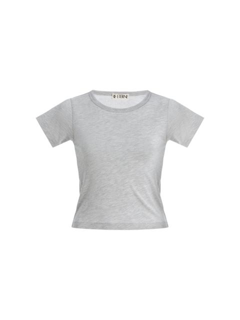 ÉTERNE Chloe Cropped Cotton-Blend Baby Tee grey
