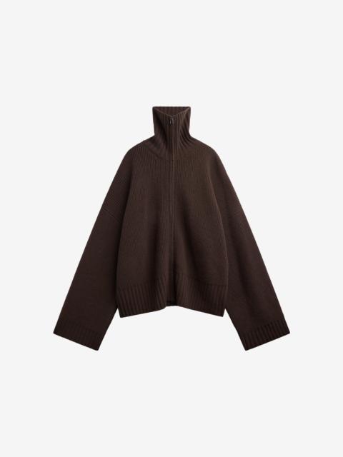 The Frankie Shop Veda Oversized Zip-Up Cardigan - Brown