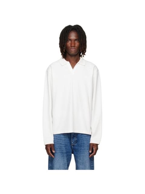 Studio Nicholson Off-White Sudds Long Sleeve Jersey Polo