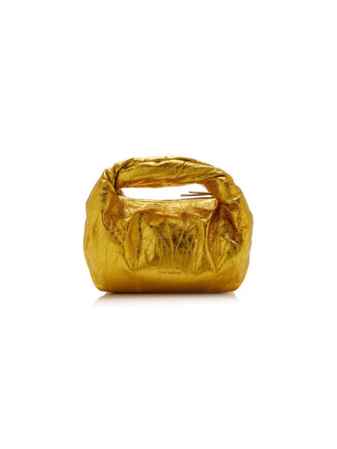 Dries Van Noten Twist Metallic Leather Bag gold