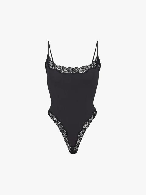 SKIMS Fits Everybody Lace-trim stretch-woven body