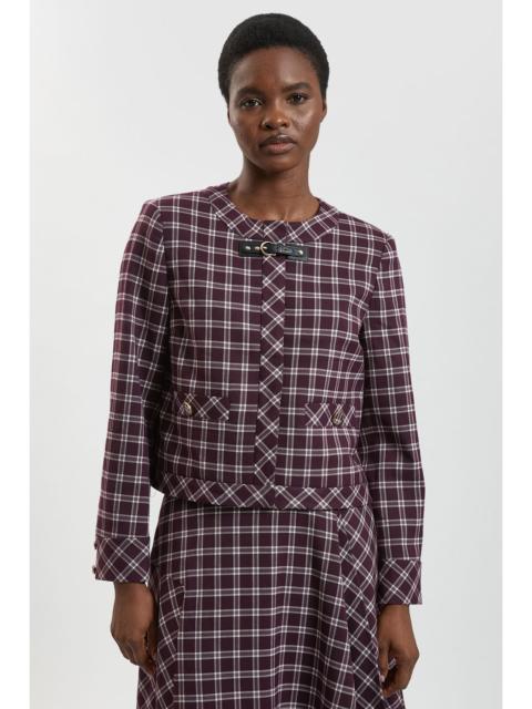 KAREN MILLEN Check Trim Contrast Tailored Jacket