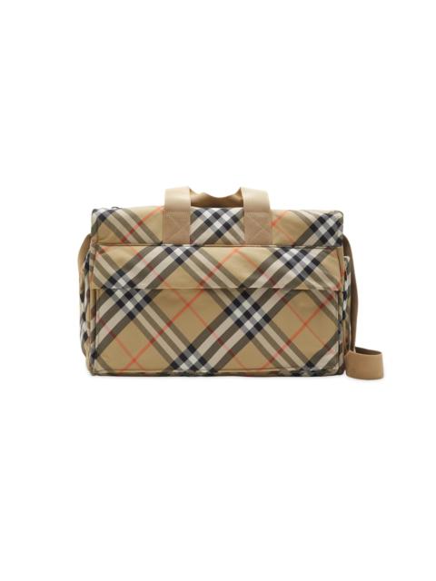 Burberry Unisex Check Diaper Bowling Bag - Sand Check
