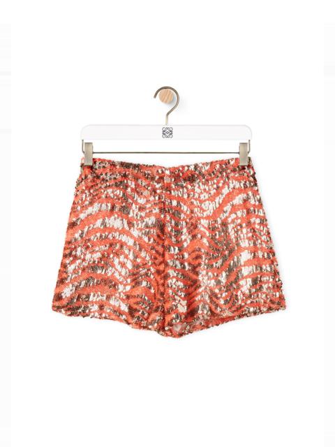 Loewe Sequin emrbroidery shorts in cotton