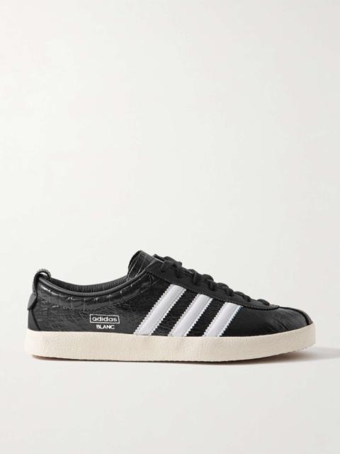 adidas Originals Blanc croc-effect glossed-leather sneakers Black