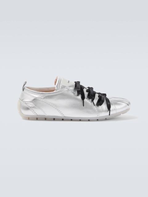 Simone Rocha Ballerina Grip metallic leather sneakers