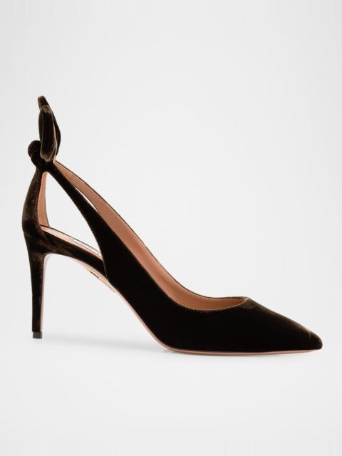 AQUAZZURA 85mm Velvet Bow Pumps