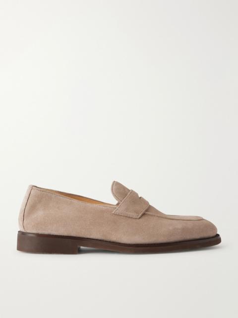 Brunello Cucinelli Flex Suede Penny Loafers Beige