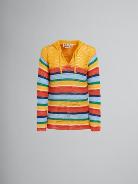 Marni MARNI X NO VACANCY INN - MULTICOLOUR COTTON-KNIT HOODIE