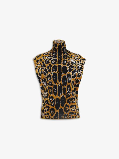 Alaïa SQUARE TOP IN LEOPARD JACQUARD KNIT