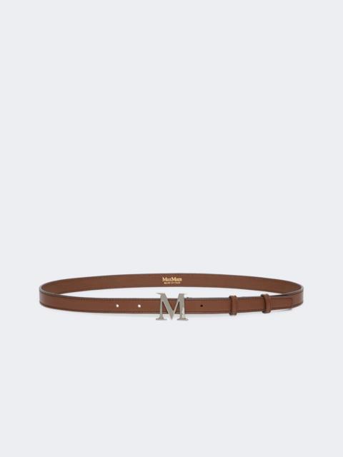 Max Mara Natural leather Monogram belt - BROWN
