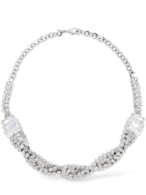 Alessandra Rich Crystal braid collar necklace