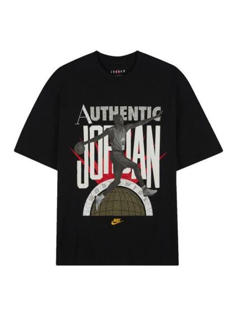 Jordan (WMNS) Air Jordan x Aleali May Crossover Casual Round Neck Pullover Sports Short Sleeve Black T-Shir