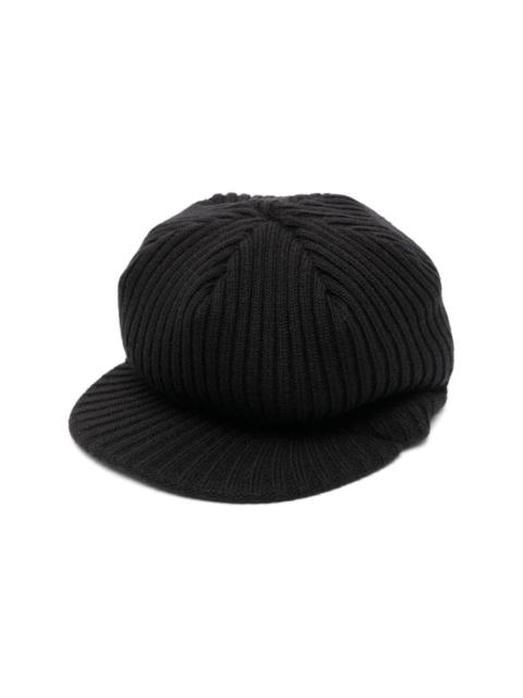 ribbed-knit bakerboy cap