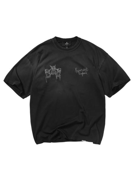 REPRESENT Men's Legacy Hand Drawn Thoroughbred Dogs T-Shirt - Aged Black