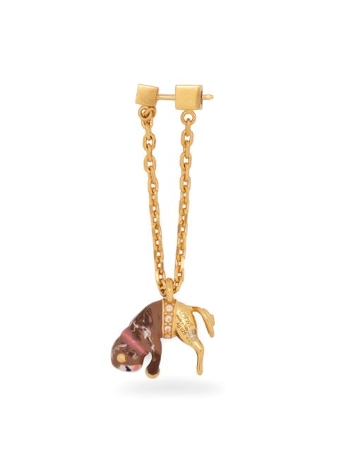 Loewe Dangling Monkey earring in sterling silver, enamel and crystals