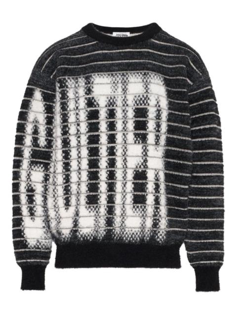 striped jacquard crew-neck sweater