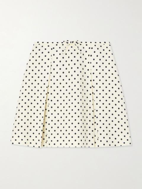 Valentino Aline polka-dot canvas mini skirt Cream