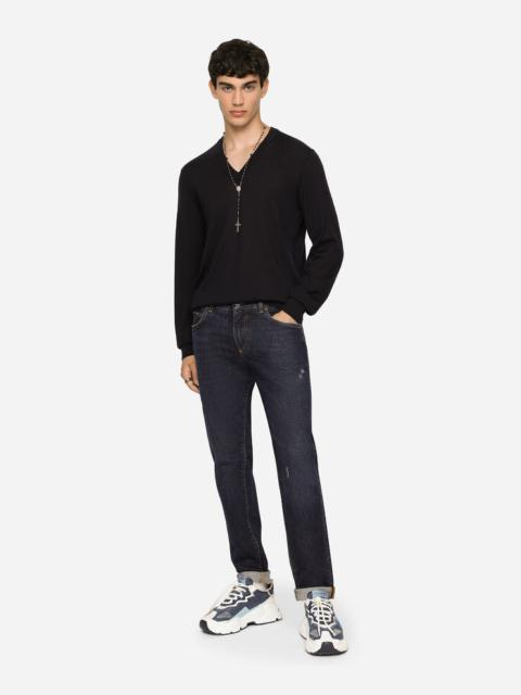Dolce & Gabbana Blue wash slim-fit stretch jeans