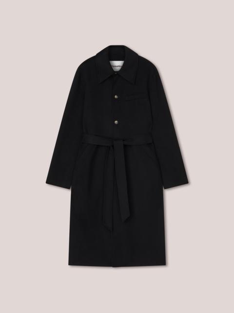 Nanushka JOREN - Double wool/silk coat - Black