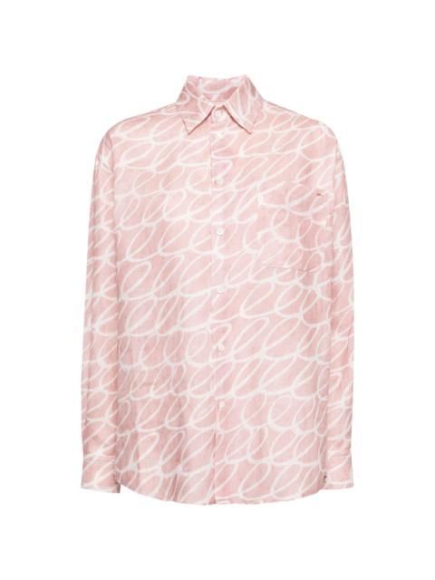 Landscapes-print poplin shirt