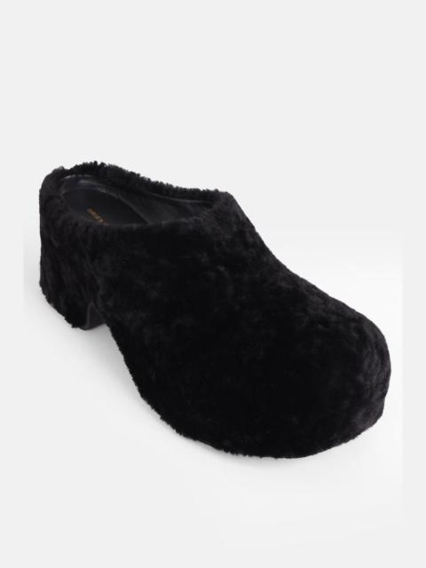 TEXTURED 40MM CLOG MULES | BLACK