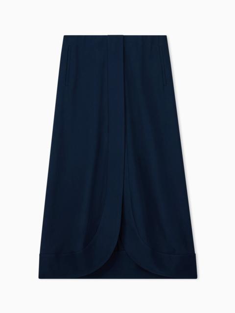 GIORGIO ARMANI SKIRT IN TRIPLE SILK GEORGETTE WITH FRONT SLIT