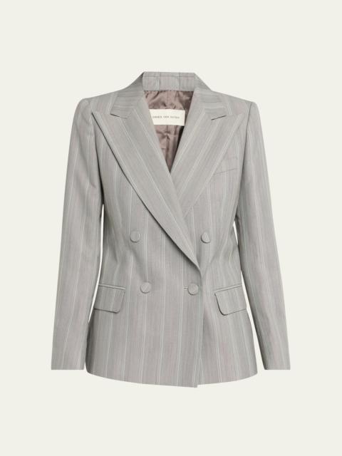 Beaura Pinstripe Double-Breasted Blazer
