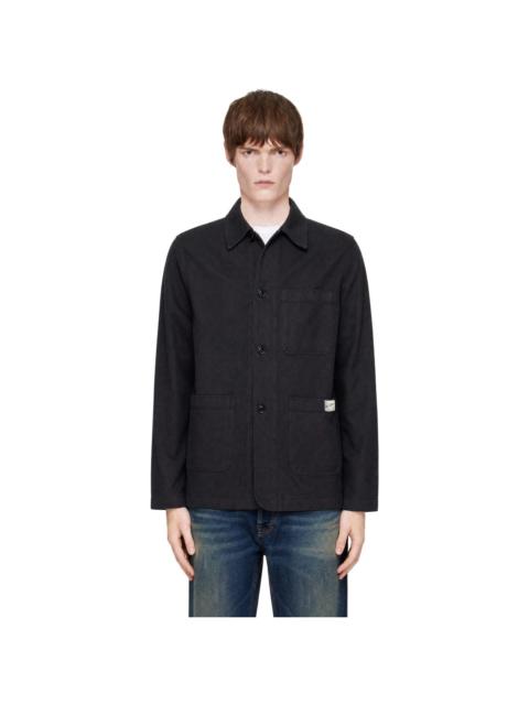 Merz b. Schwanen Black Cotton Twill Worker's Jacket