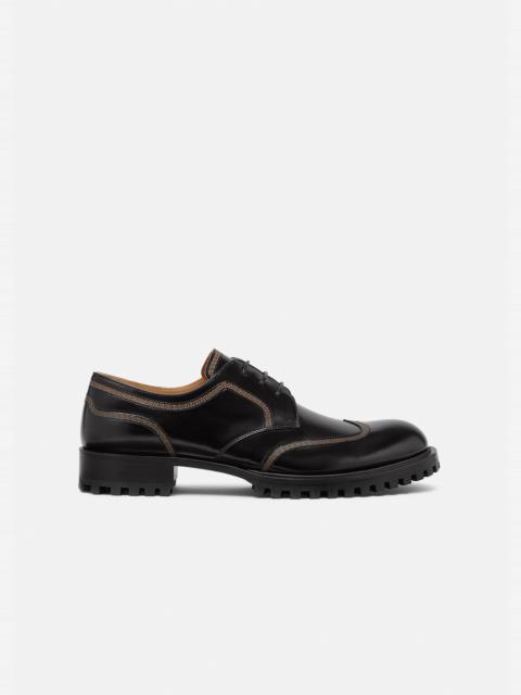 VERSACE Greca Leather Lace-Up Shoes