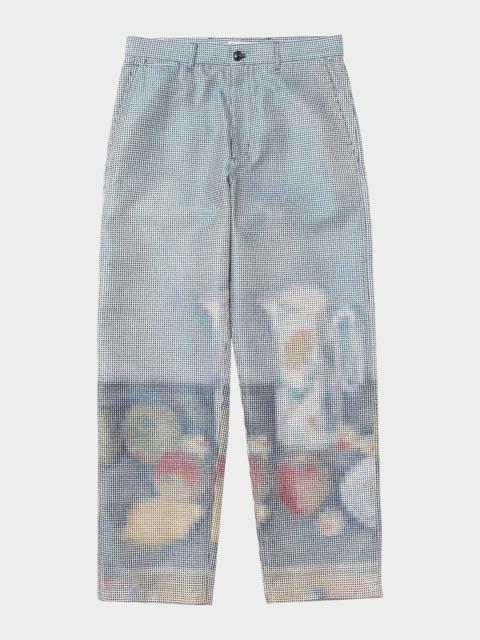 vowels Men's Baggy-Fit Work Pants