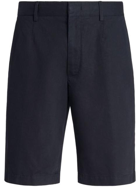 ZEGNA Summer cotton-linen chino shorts