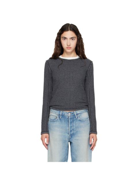 mfpen Gray LS Rib T-shirt