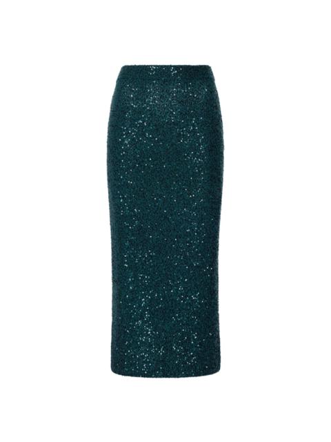 LAPOINTE Cashmere Sequin Midi Skirt