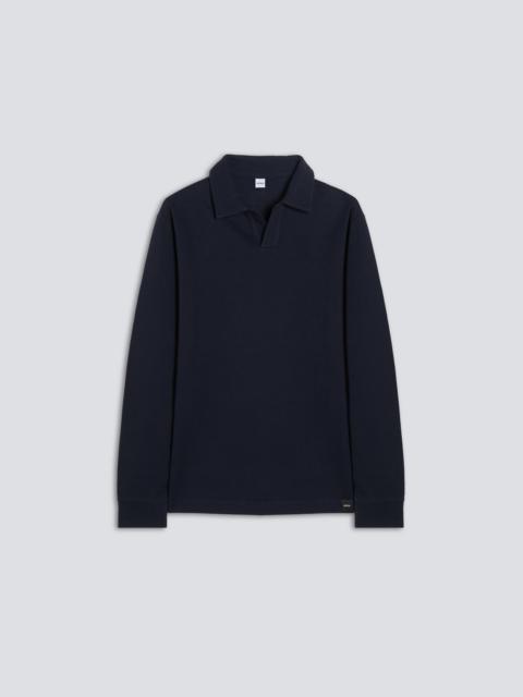Aspesi LONG-SLEEVED POLO SHIRT IN COTTON JERSEY