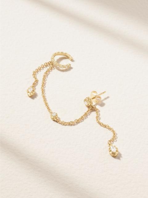JACQUIE AICHE Sophia 14-karat gold diamond single earring Gold