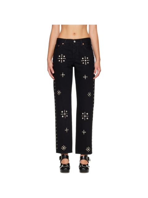 ANNA SUI Black Studded Jeans