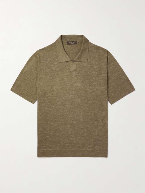 Silk, Cashmere and Linen-Blend Polo Shirt