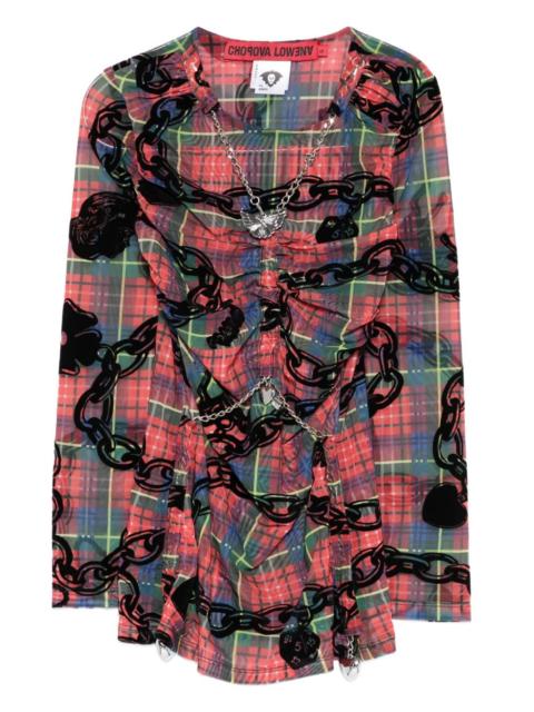 Chopova Lowena chain-print plaid blouse