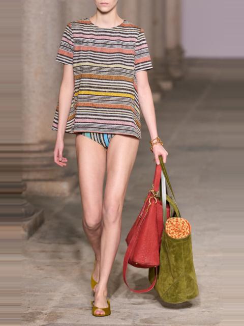 Missoni Open-Back Raschel Knit Top stripe
