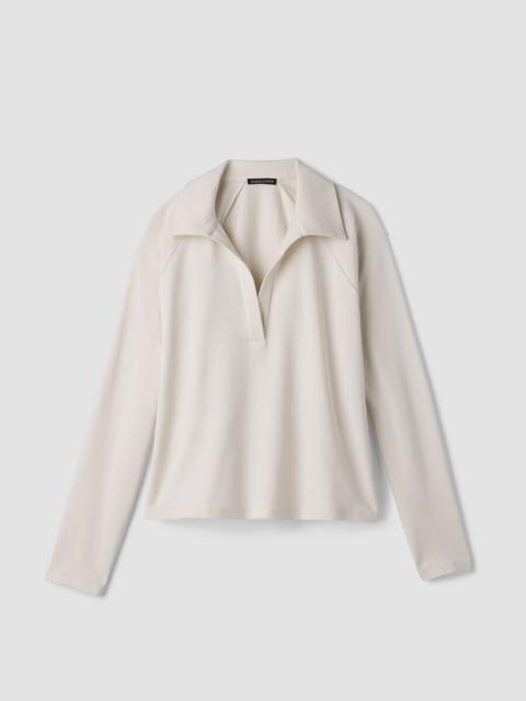 EILEEN FISHER Cozy Brushed Terry Hug Split Neck Top