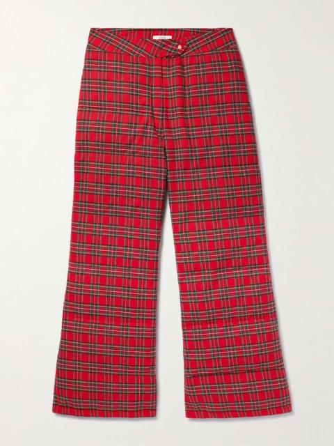 ERL Straight-Leg Checked Cotton-Twill Down Trousers