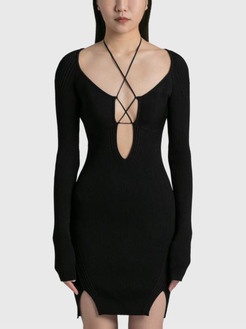 NENSI DOJAKA LONG SLEEVE RIBBED DRESS