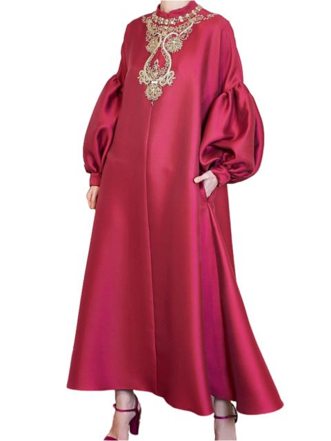 REEM ACRA BELL SLEEVE CAFTAN DRESS