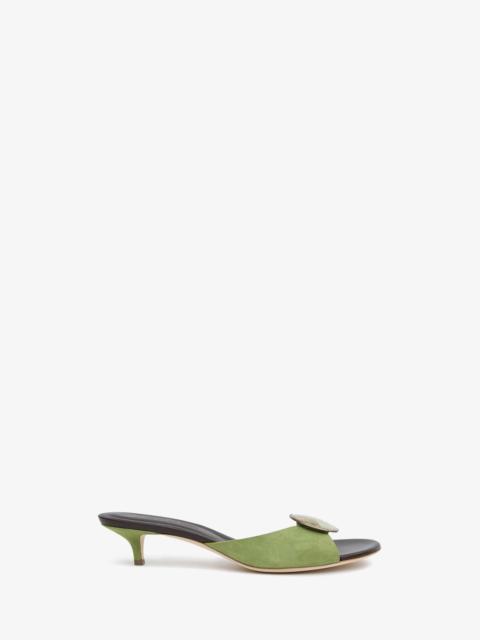 CHRISTOPHER ESBER Aura Quartz Suede Kitten Mule
